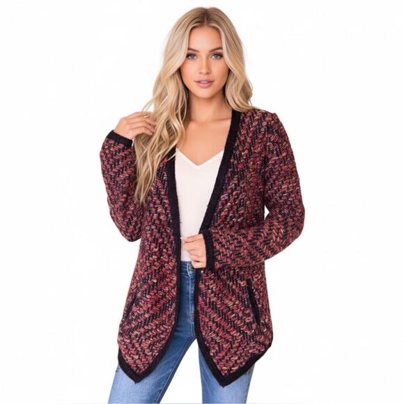 MOTH by Anthropologie Jacquard Jacket Cardigan Sweater Small Wool Cotton - Picture 1 of 8